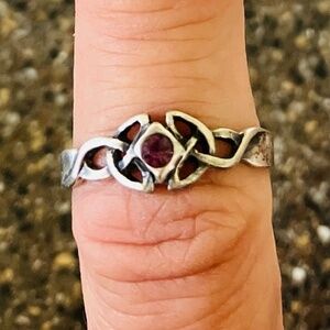 Sterling Silver Toe Ring with Gem